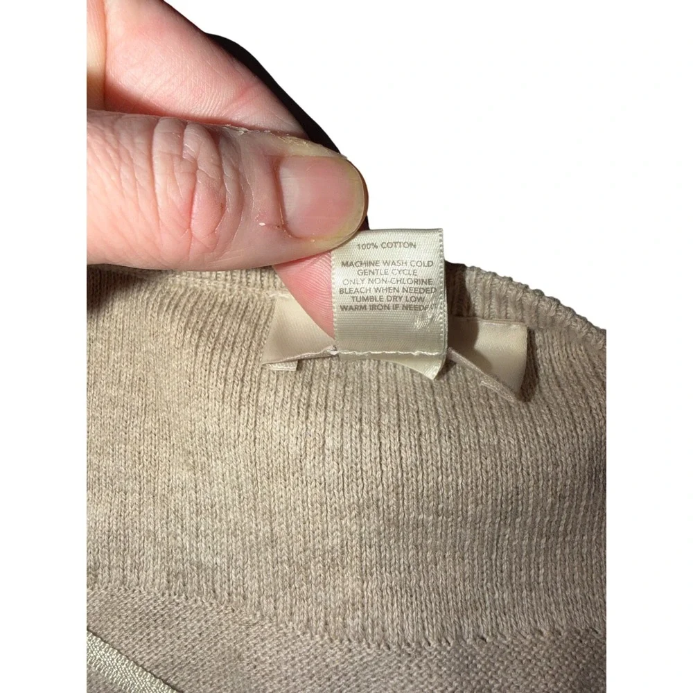 LOFT Open Front Cardigan Sweater Beige Size Medium‎ Long Sleeve Knit